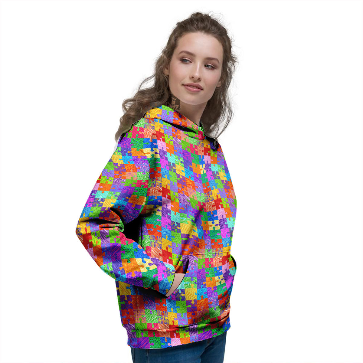 Drawing Autism Awareness Print Women's Hoodie-grizzshop