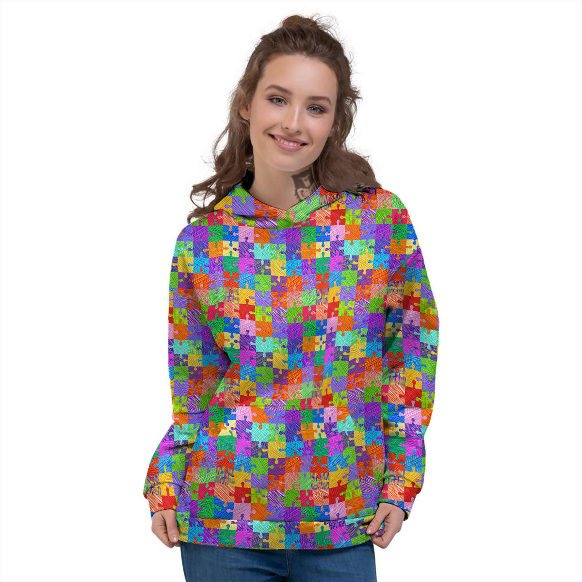 Drawing Autism Awareness Print Women's Hoodie-grizzshop