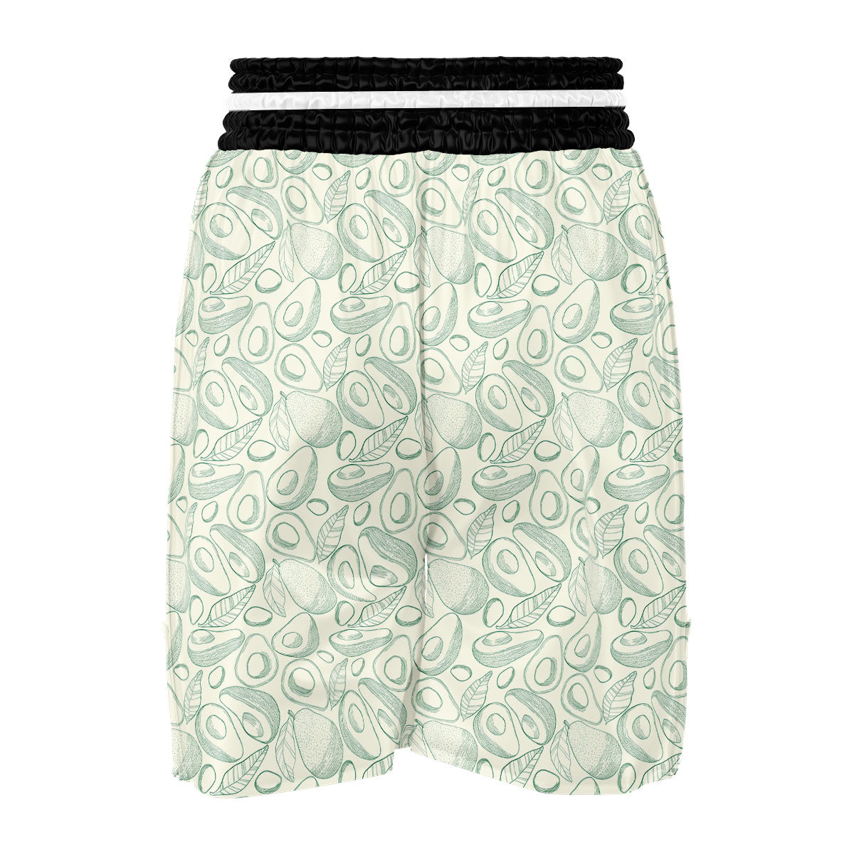 Drawing Avocado Cut In Half Print Boxing Shorts-grizzshop