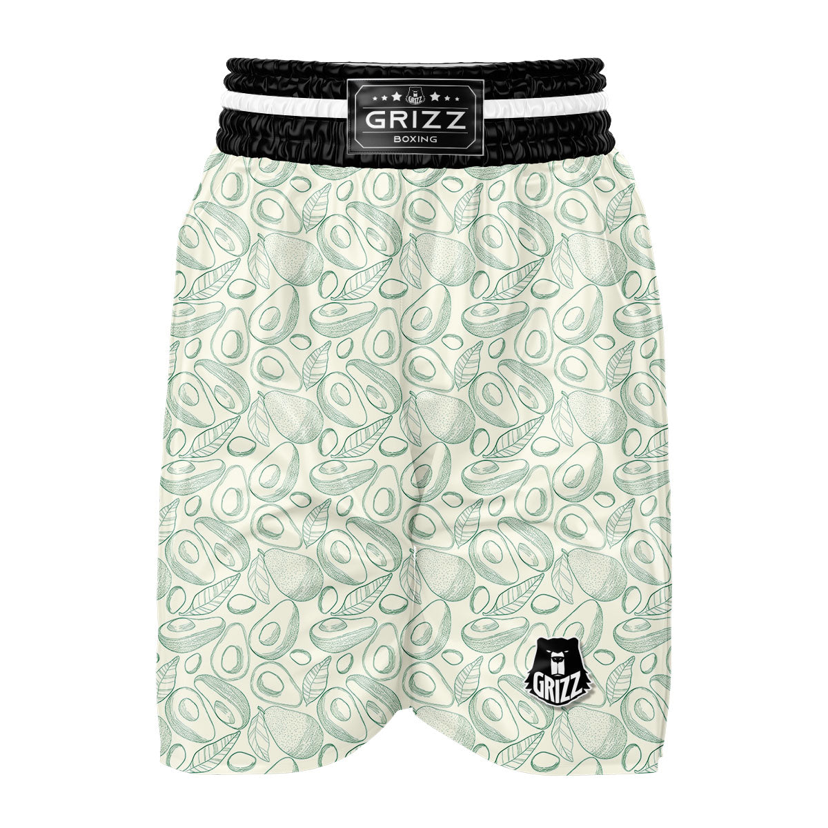 Drawing Avocado Cut In Half Print Boxing Shorts-grizzshop