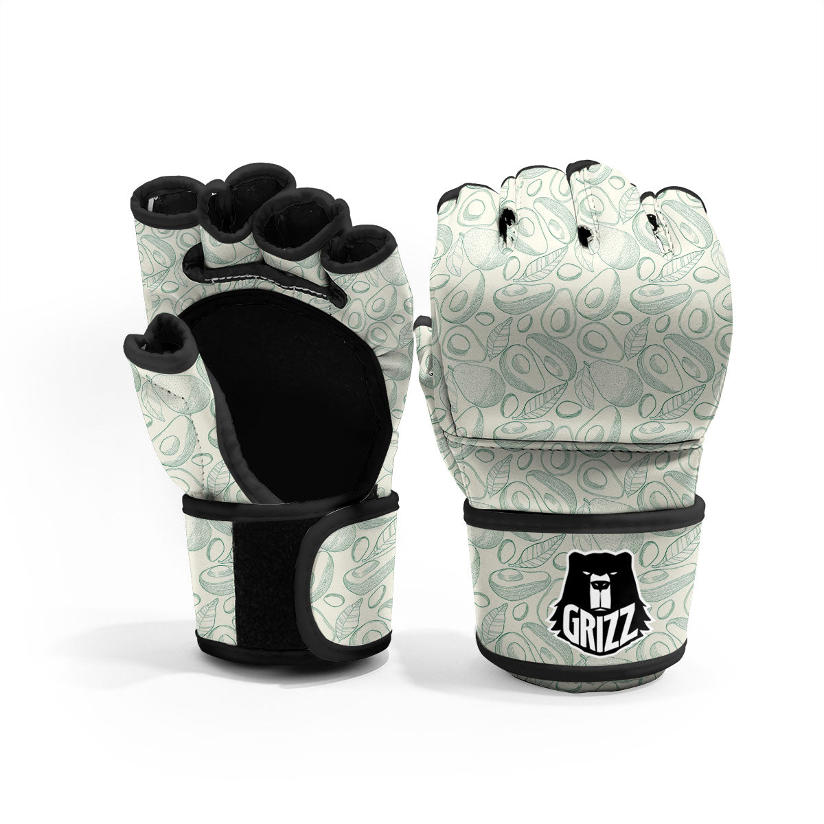 Drawing Avocado Cut In Half Print MMA Gloves-grizzshop