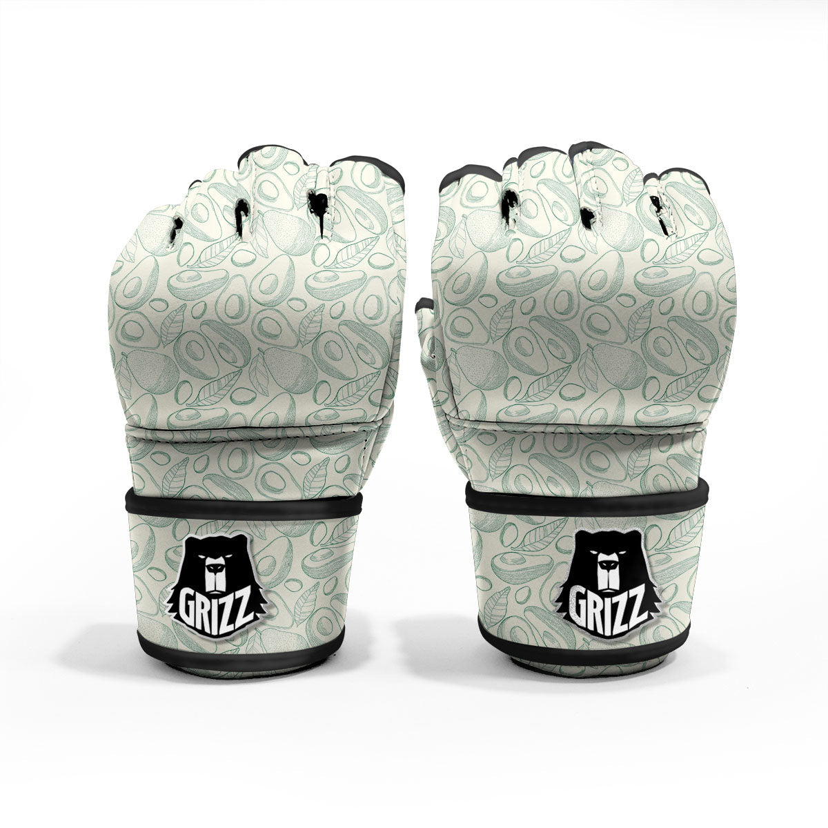 Drawing Avocado Cut In Half Print MMA Gloves-grizzshop