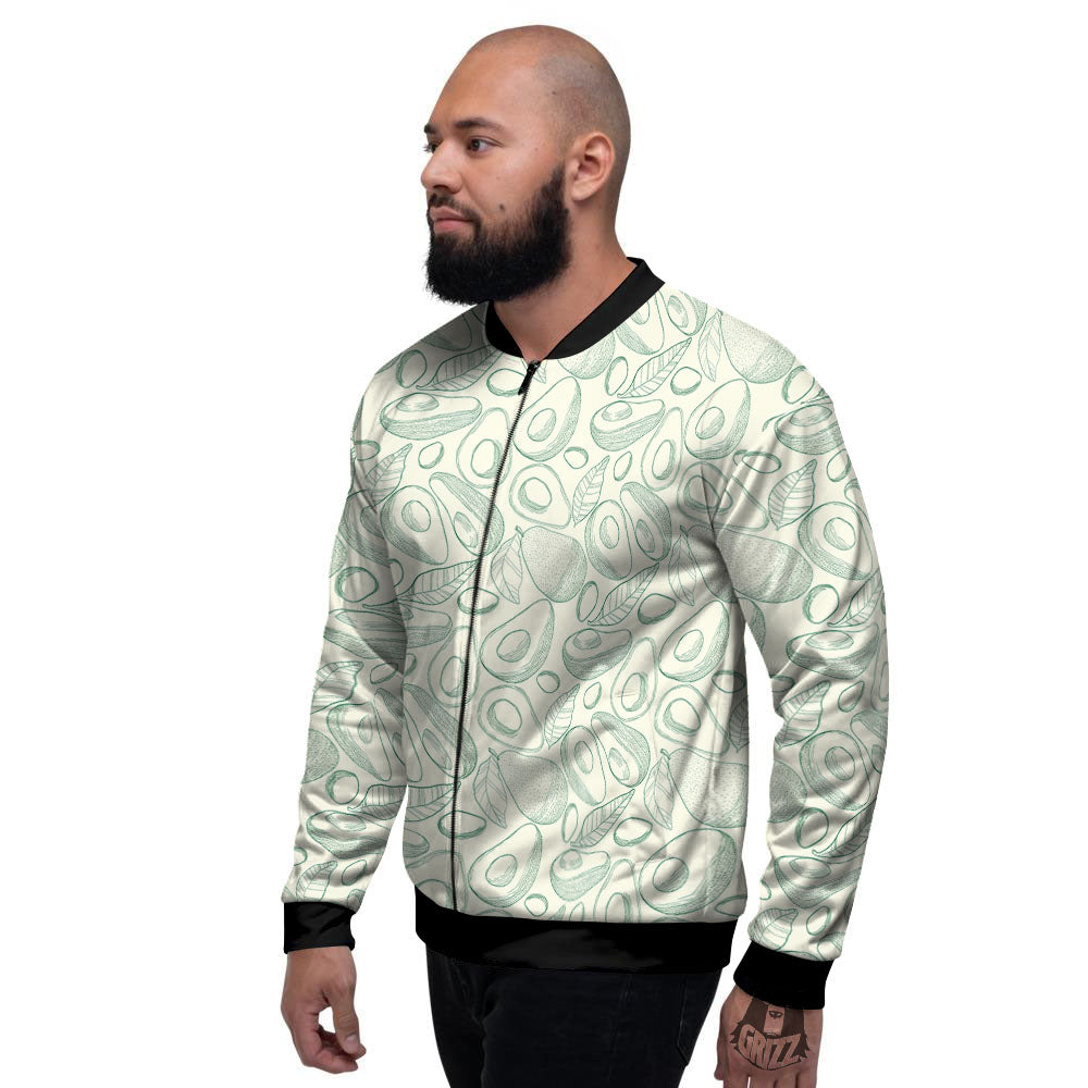 Drawing Avocado Cut In Half Print Men's Bomber Jacket-grizzshop