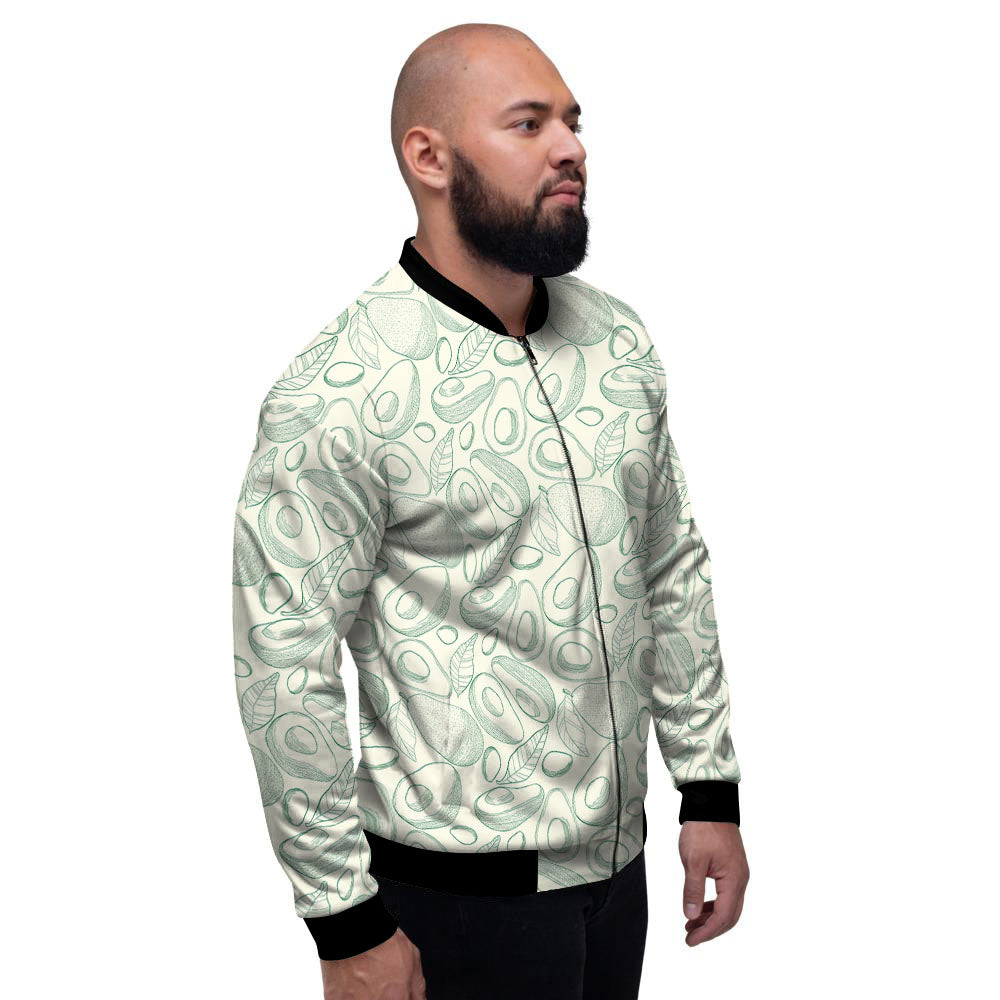 Drawing Avocado Cut In Half Print Men's Bomber Jacket-grizzshop