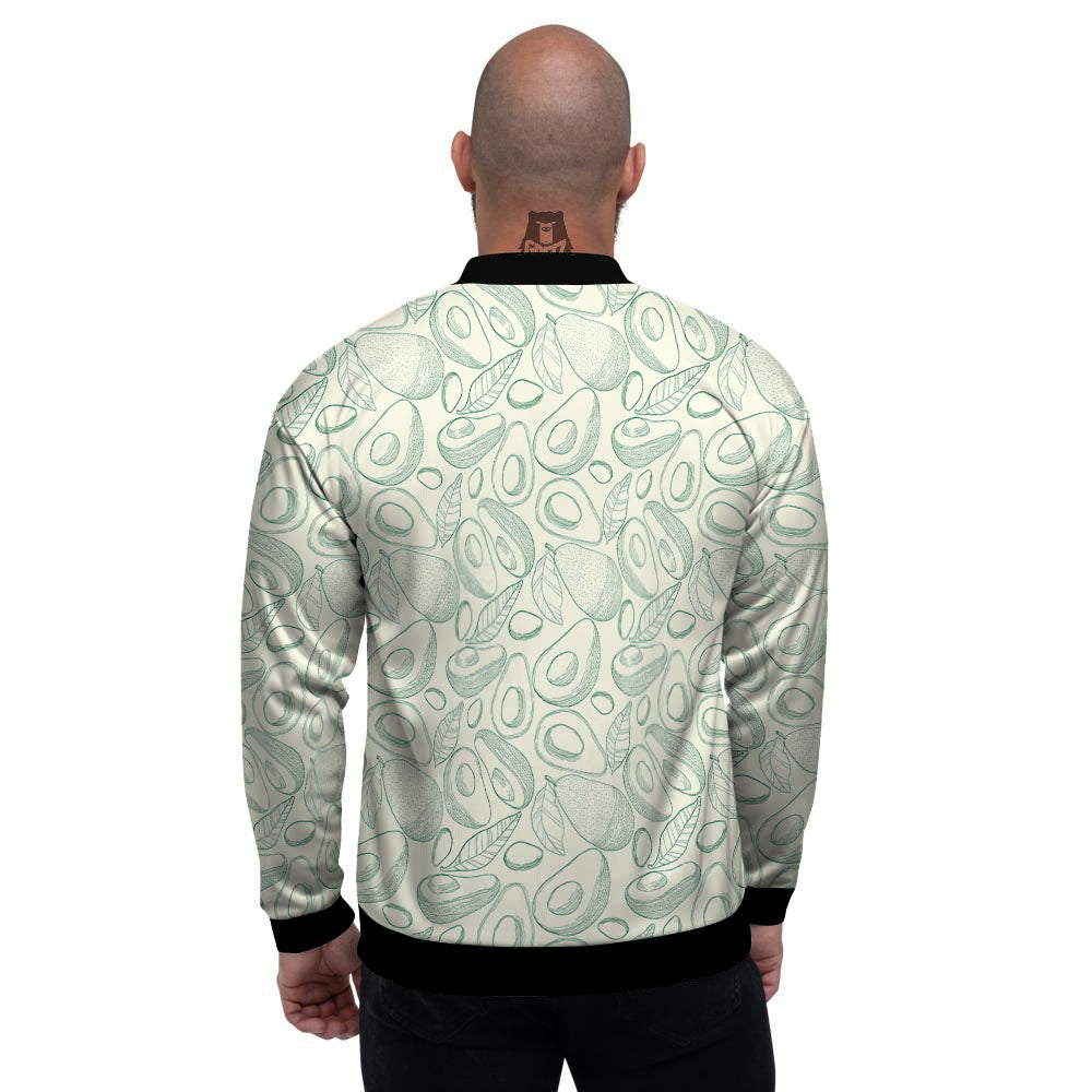 Drawing Avocado Cut In Half Print Men's Bomber Jacket-grizzshop