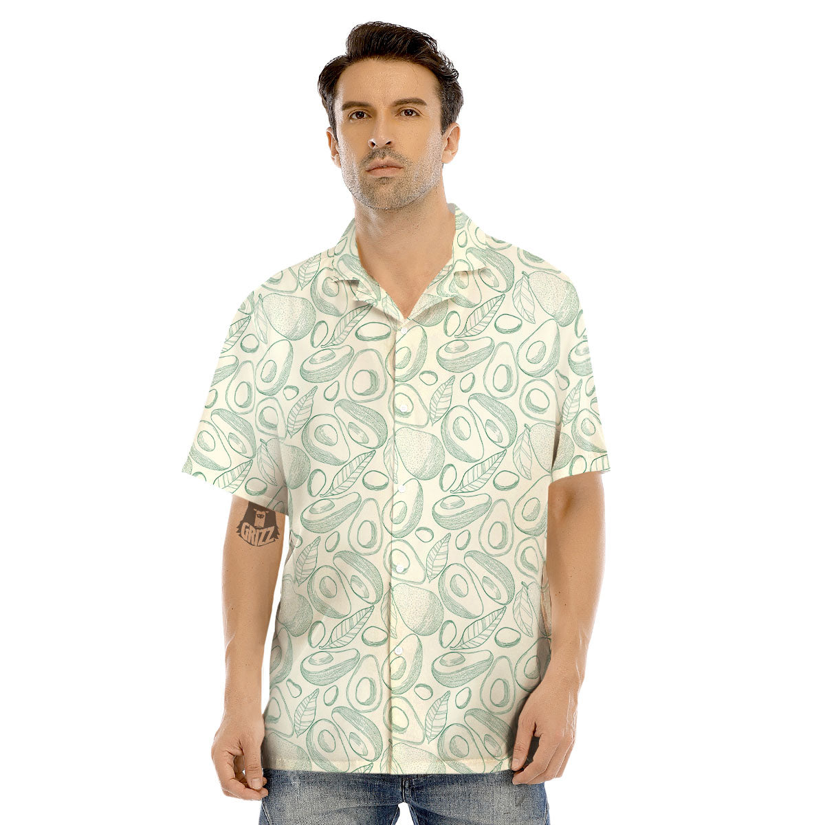 Drawing Avocado Cut In Half Print Men's Hawaiian Shirt-grizzshop