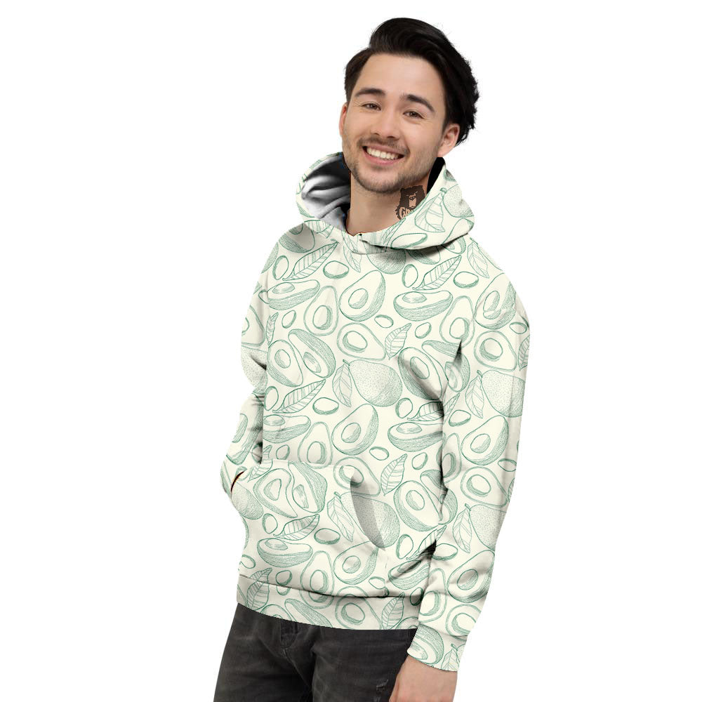 Drawing Avocado Cut In Half Print Men's Hoodie-grizzshop
