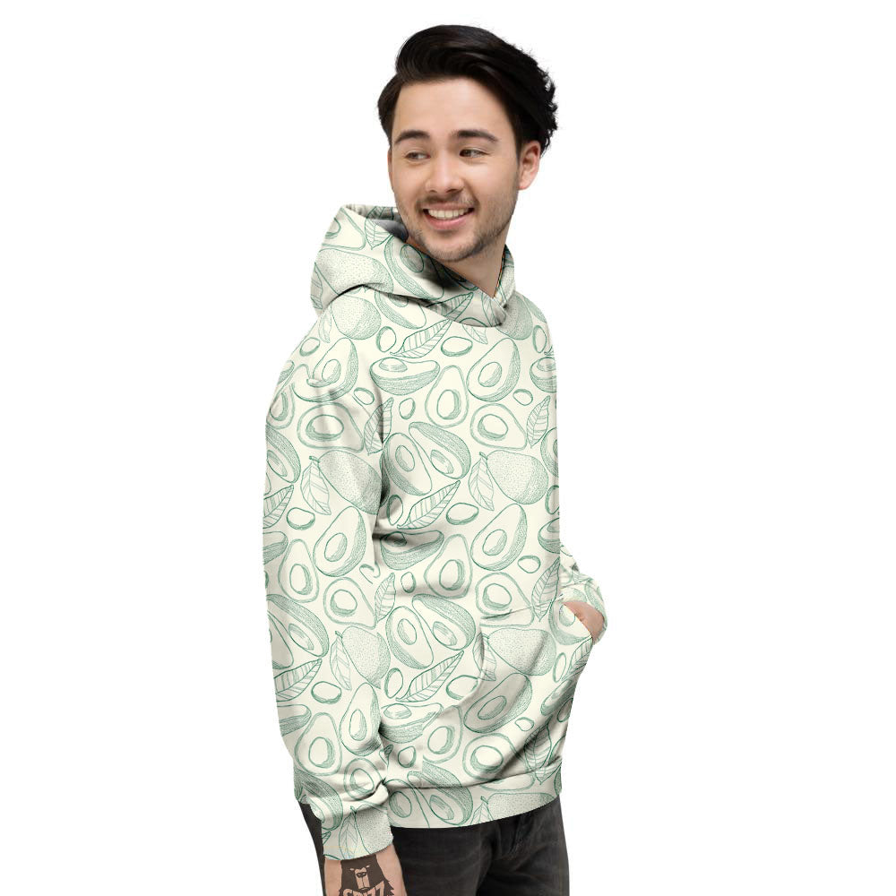 Drawing Avocado Cut In Half Print Men's Hoodie-grizzshop
