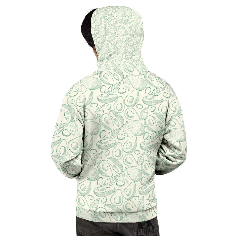 Drawing Avocado Cut In Half Print Men's Hoodie-grizzshop
