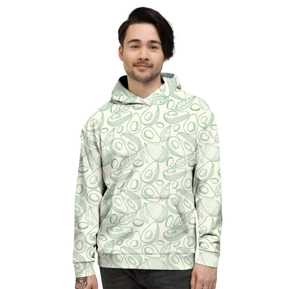 Drawing Avocado Cut In Half Print Men's Hoodie-grizzshop
