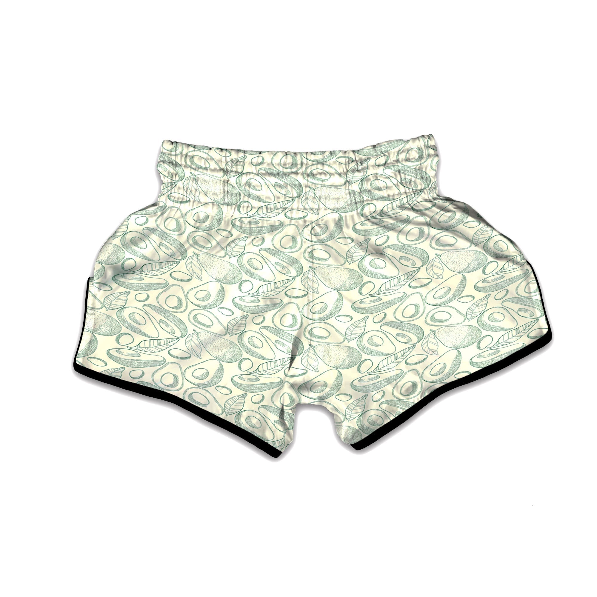 Drawing Avocado Cut In Half Print Muay Thai Boxing Shorts-grizzshop