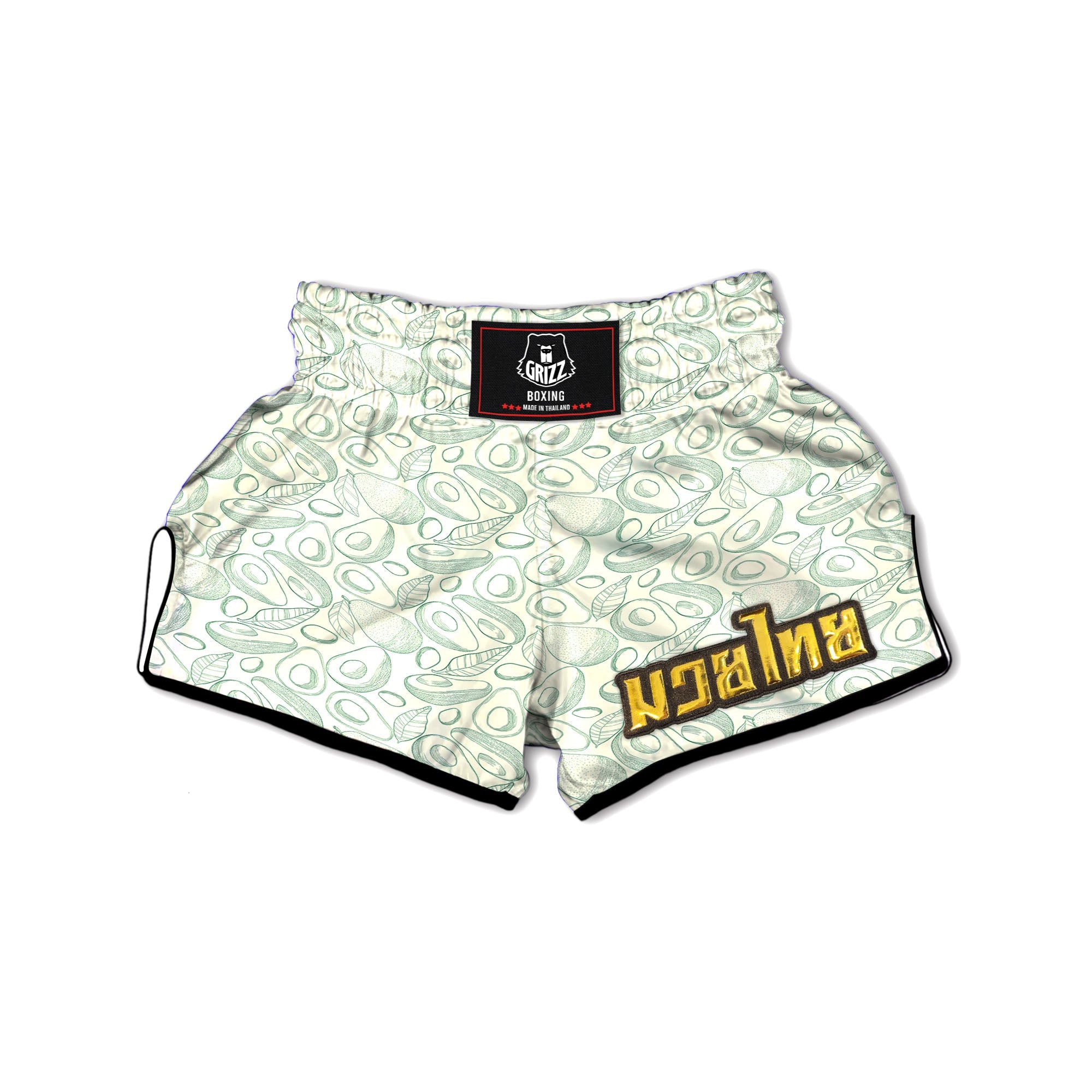 Drawing Avocado Cut In Half Print Muay Thai Boxing Shorts-grizzshop