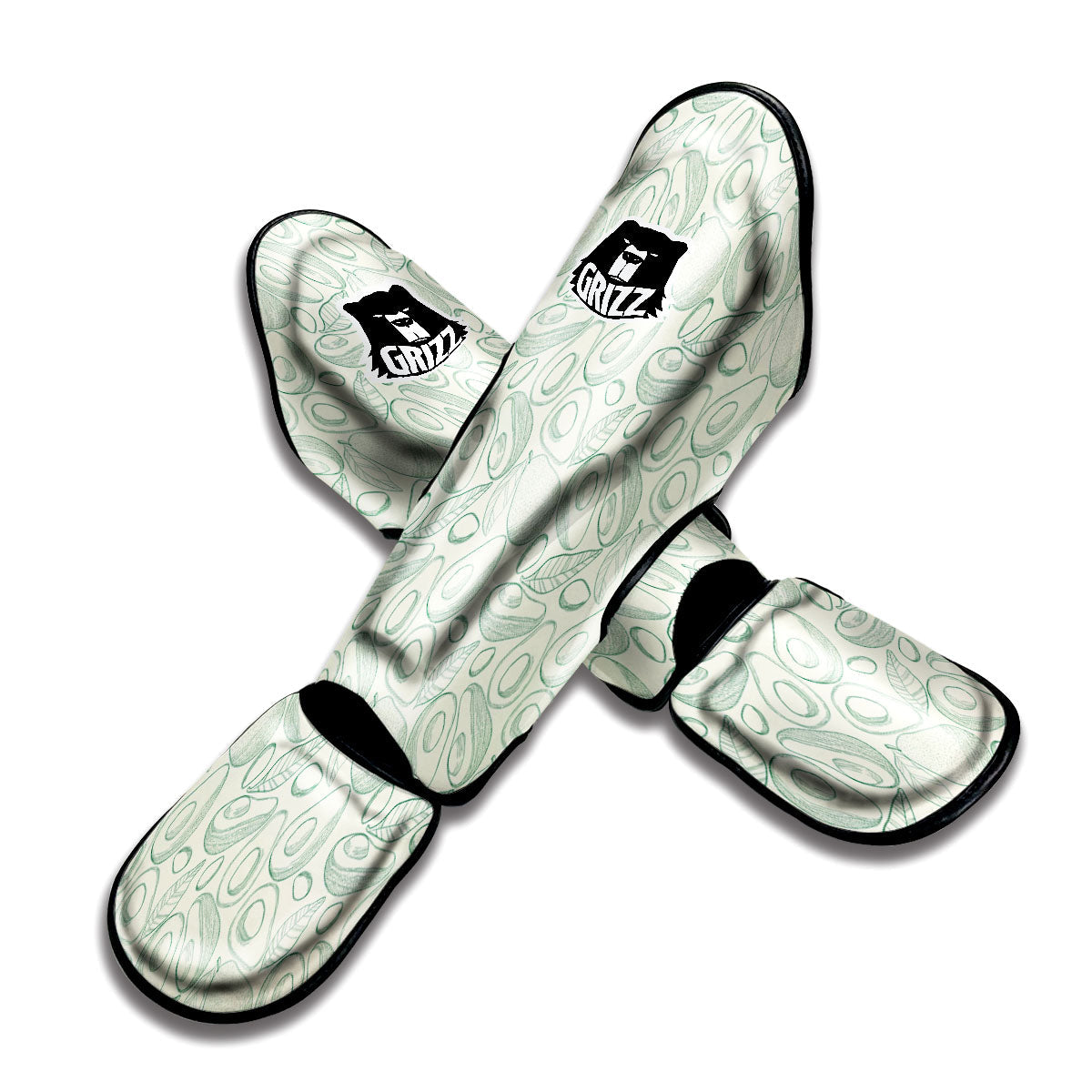 Drawing Avocado Cut In Half Print Muay Thai Shin Guards-grizzshop