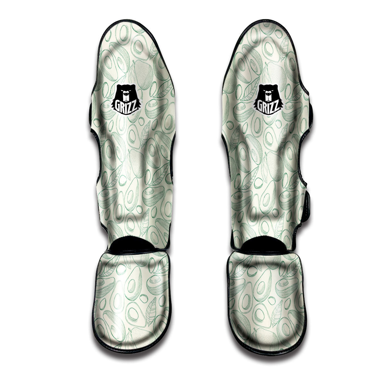 Drawing Avocado Cut In Half Print Muay Thai Shin Guards-grizzshop