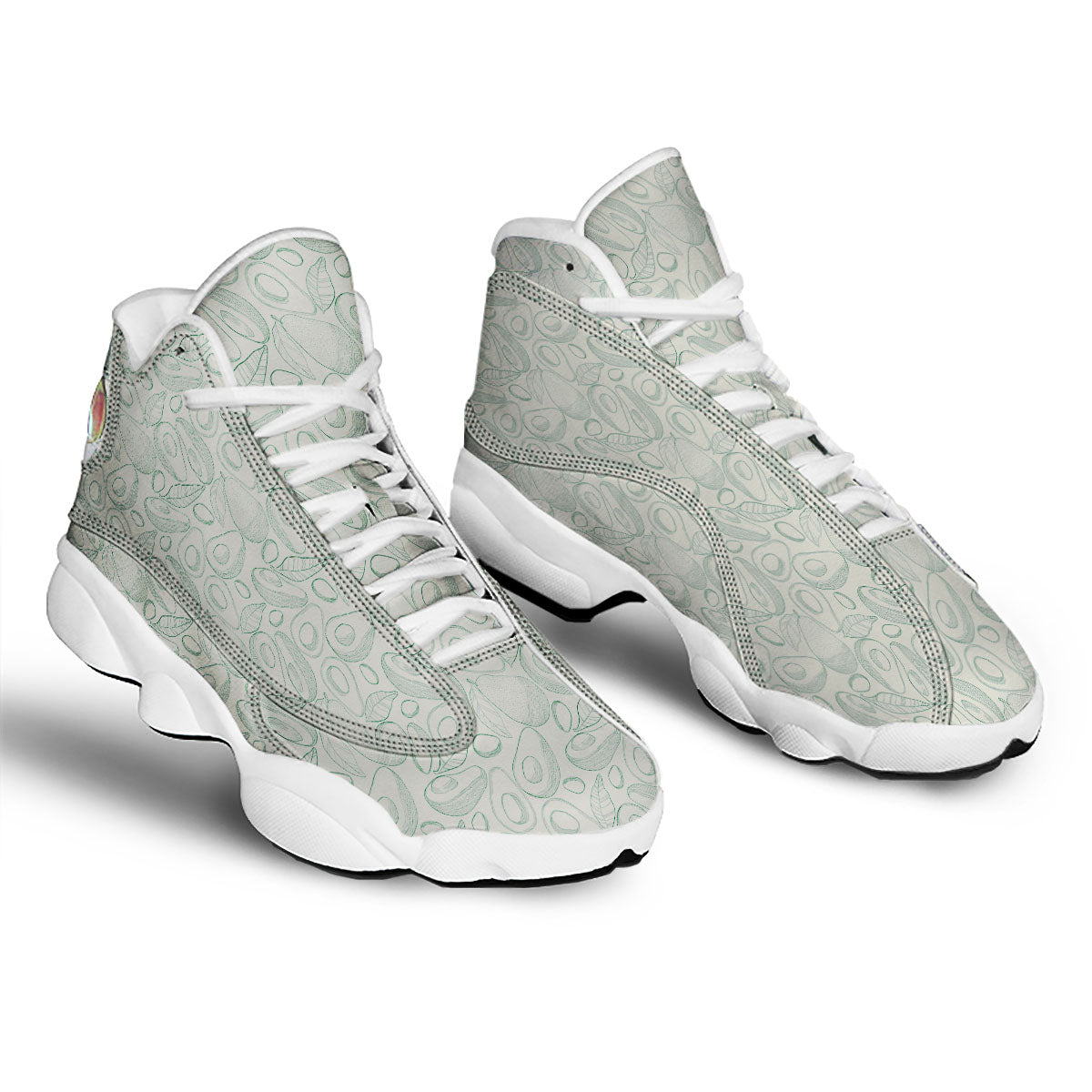 Drawing Avocado Cut In Half Print White Basketball Shoes-grizzshop