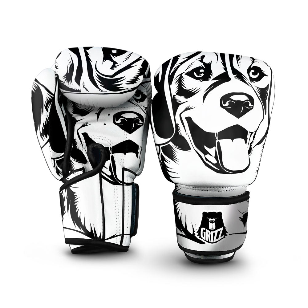 Drawing Beagle White And Black Print Boxing Gloves-grizzshop