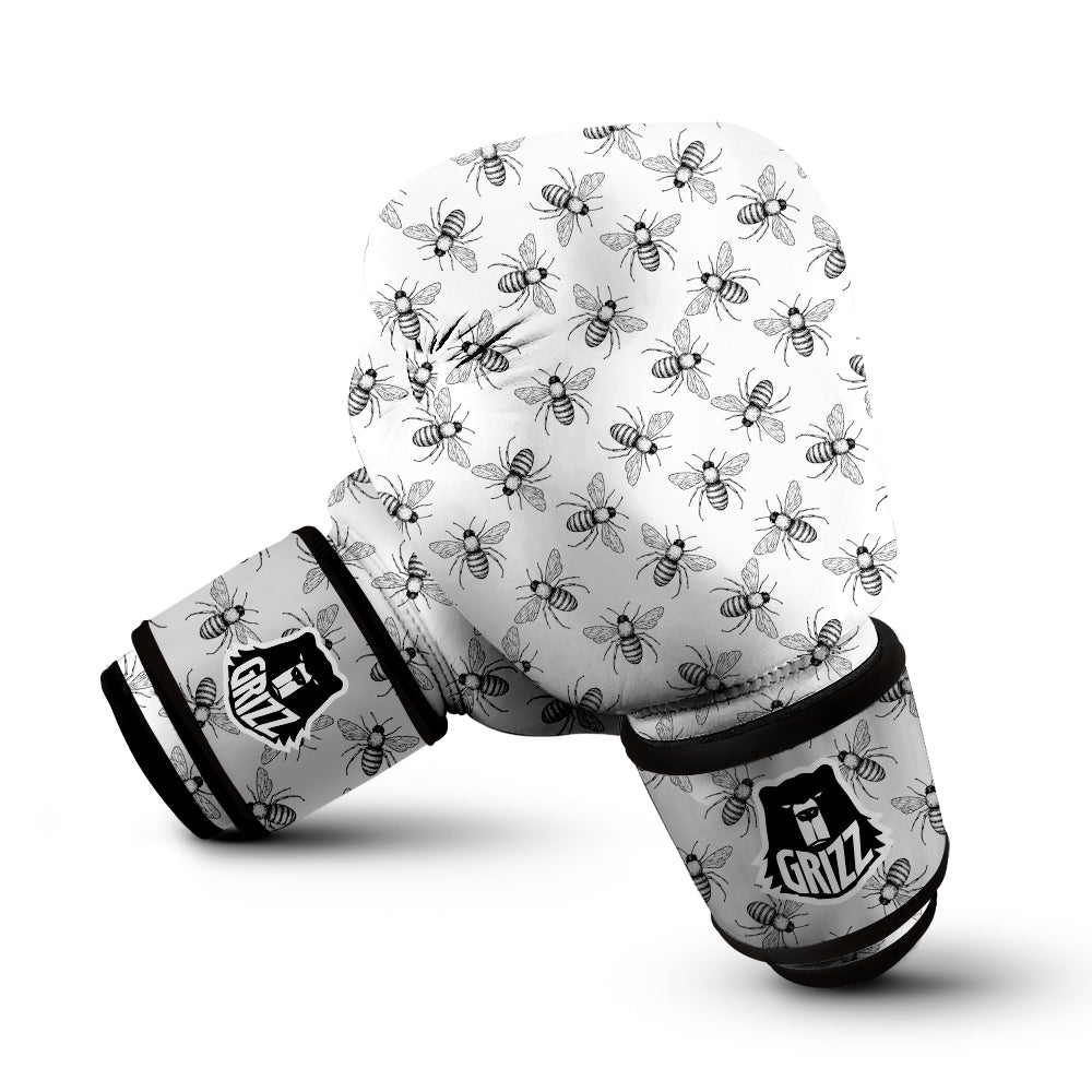 Drawing Bee Print Pattern Boxing Gloves-grizzshop