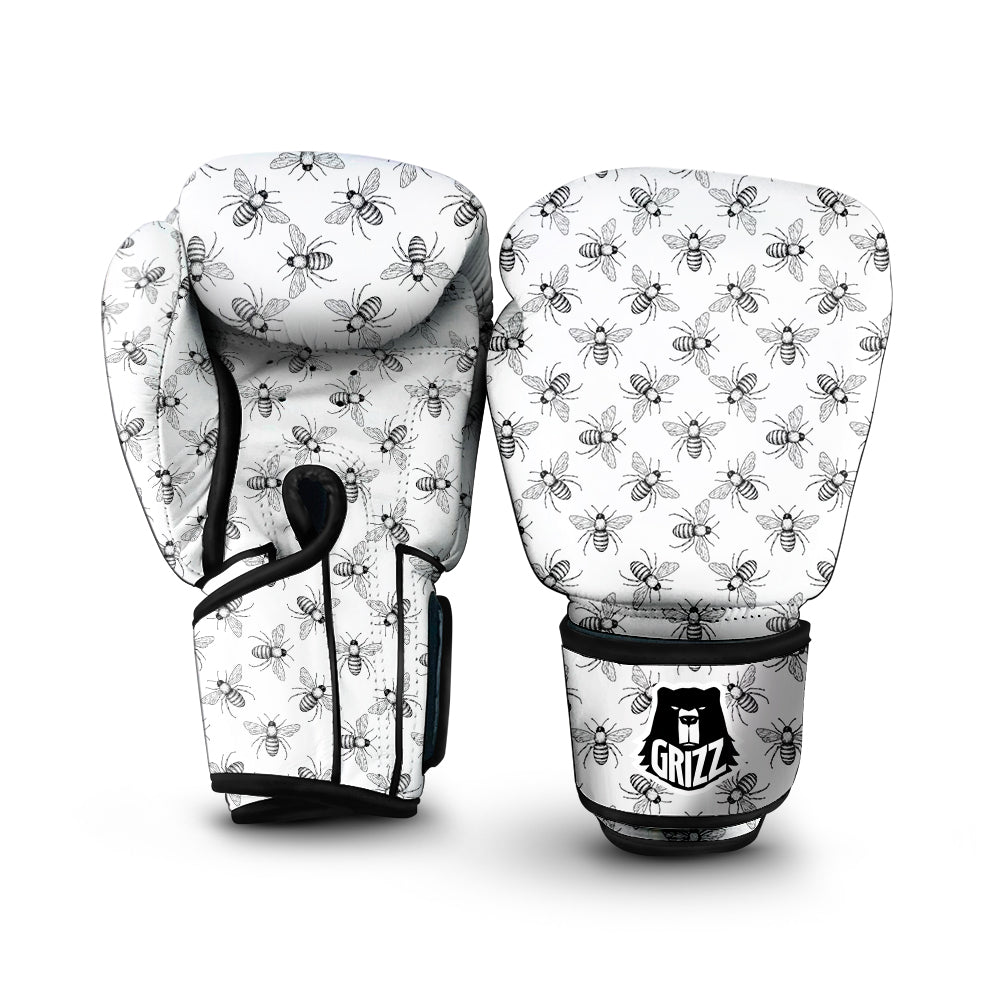 Drawing Bee Print Pattern Boxing Gloves-grizzshop