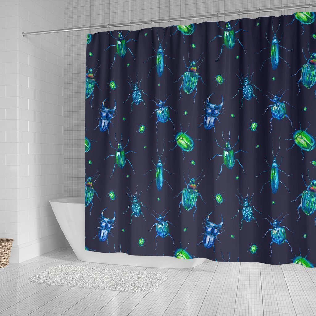 Drawing Bug Pattern Print Bathroom Shower Curtain-grizzshop