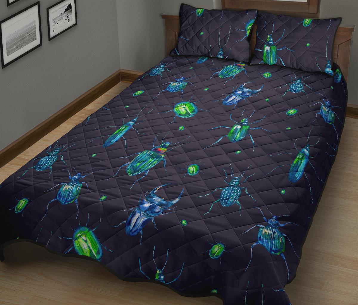 Drawing Bug Pattern Print Bed Set Quilt-grizzshop