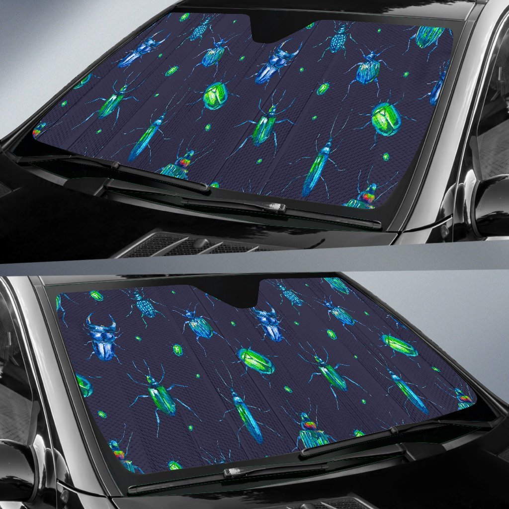 Drawing Bug Pattern Print Car Sun Shade-grizzshop