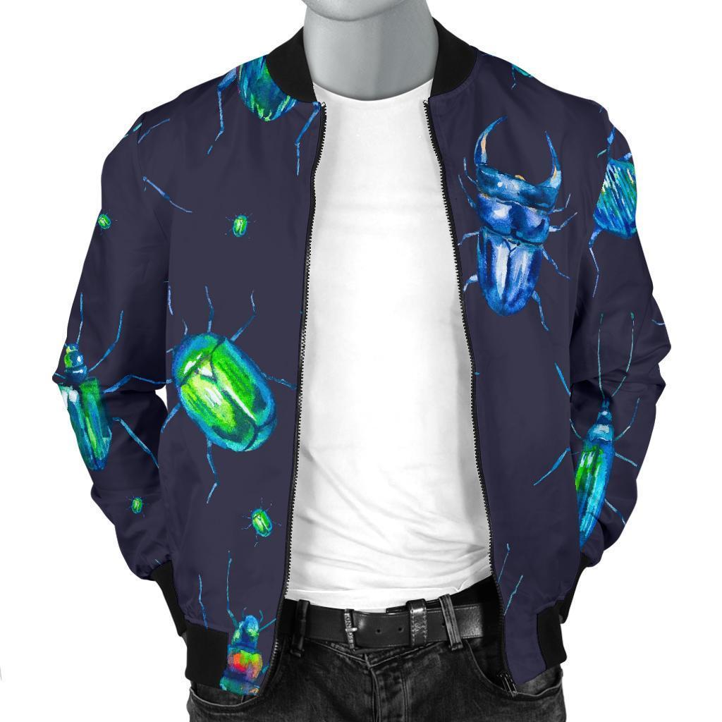 Drawing Bug Pattern Print Men's Bomber Jacket-grizzshop
