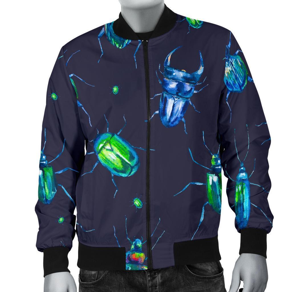 Drawing Bug Pattern Print Men's Bomber Jacket-grizzshop