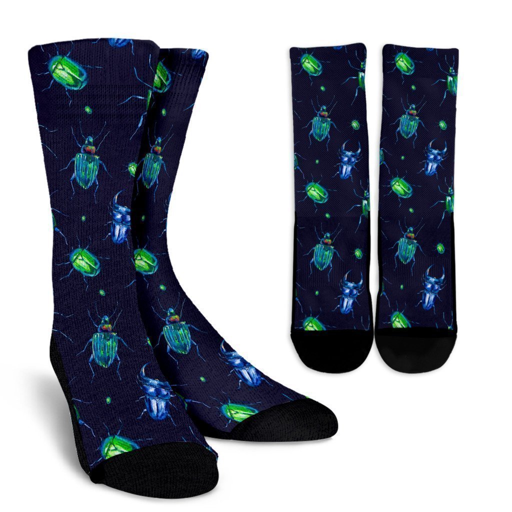 Drawing Bug Pattern Print Unisex Crew Socks-grizzshop