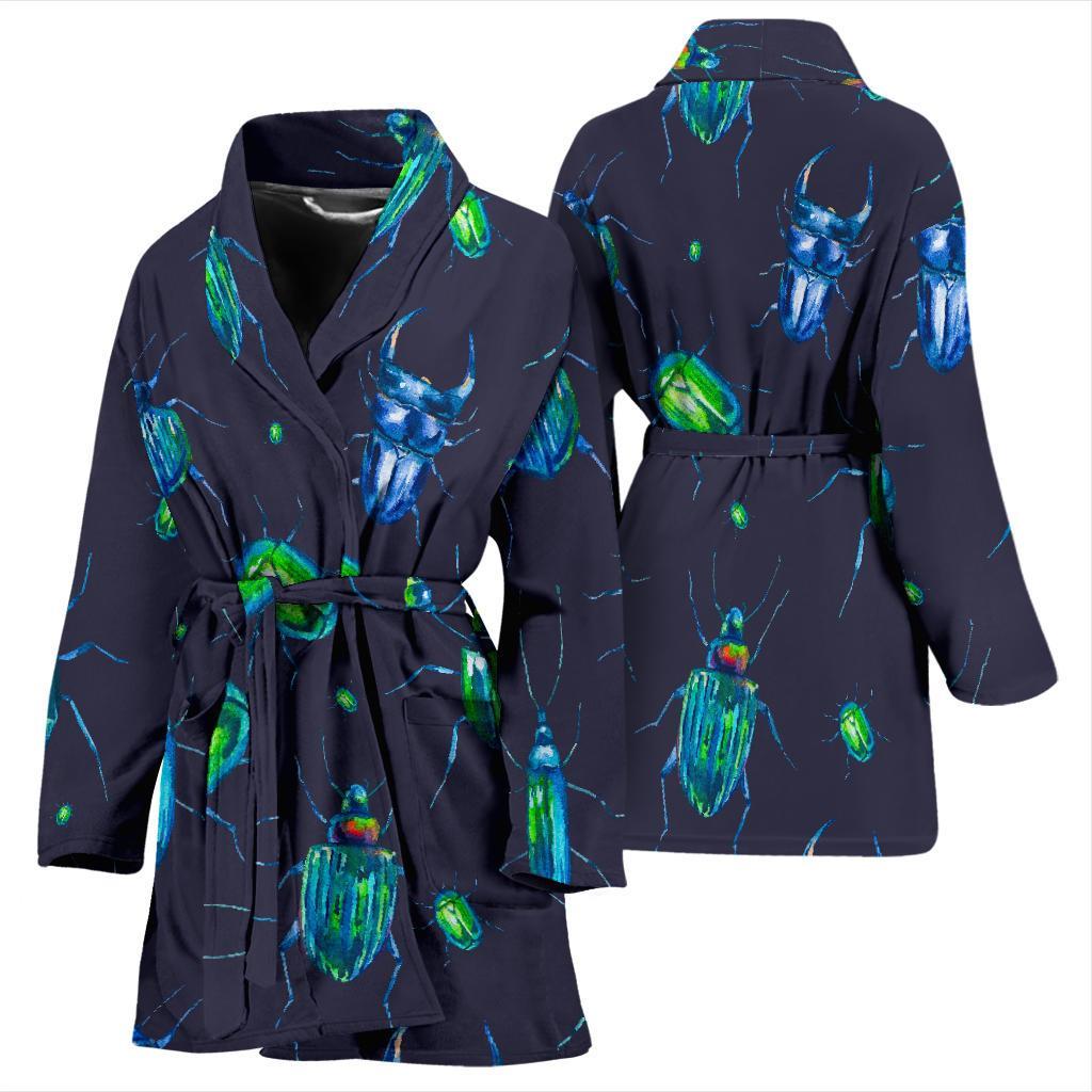 Drawing Bug Pattern Print Women Long Robe-grizzshop