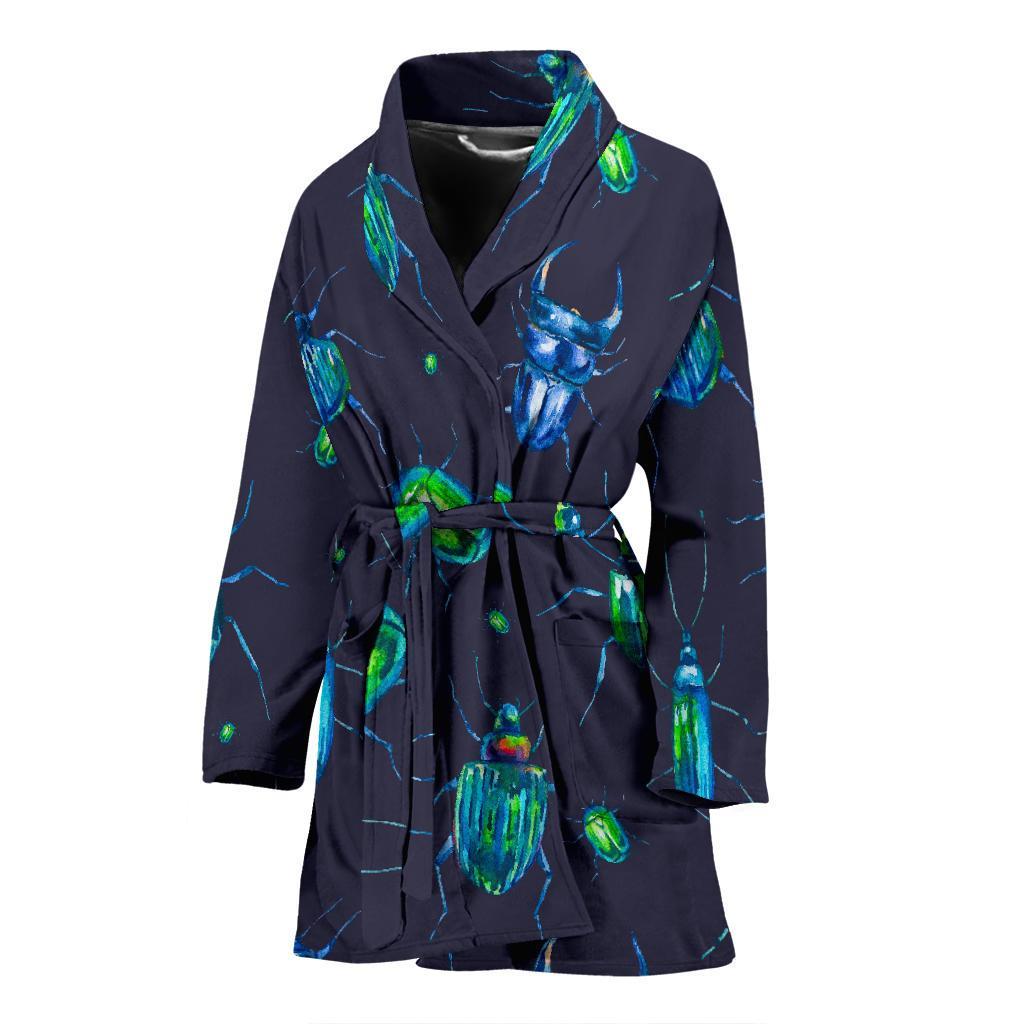 Drawing Bug Pattern Print Women Long Robe-grizzshop