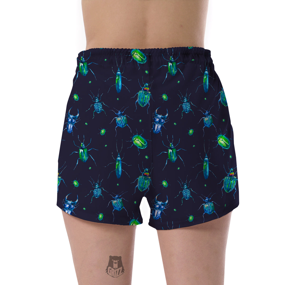 Drawing Bug Pattern Print Women's Shorts-grizzshop