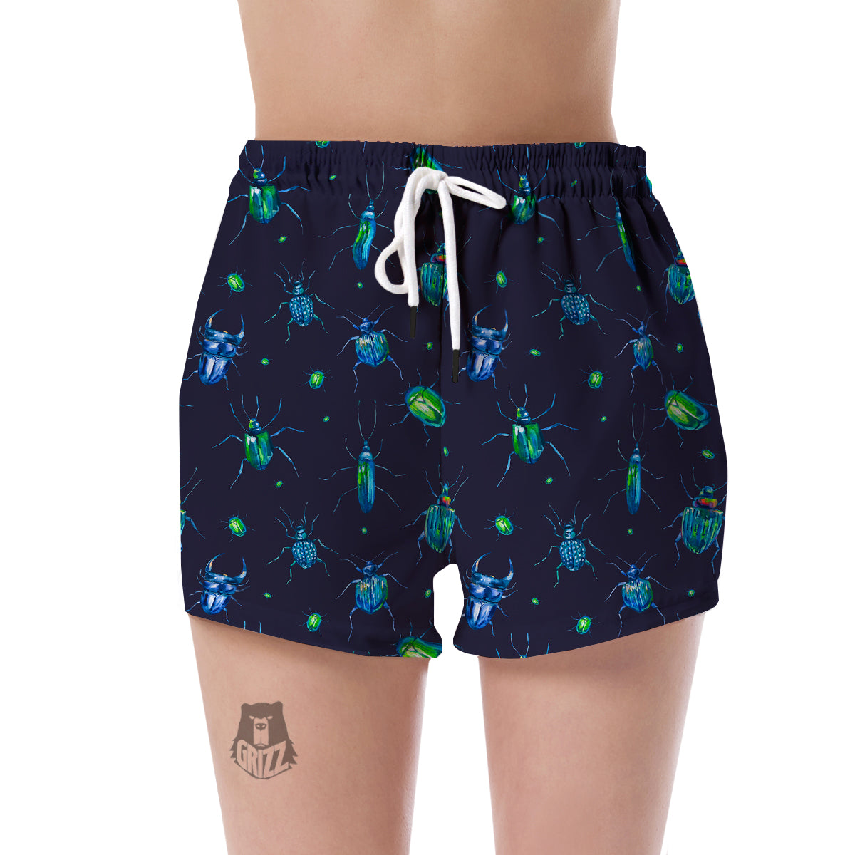 Drawing Bug Pattern Print Women's Shorts-grizzshop