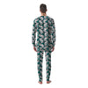 Drawing Chameleon And Monstera Leaf Print Pattern Men's Pajamas-grizzshop