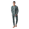 Drawing Chameleon And Monstera Leaf Print Pattern Men's Pajamas-grizzshop