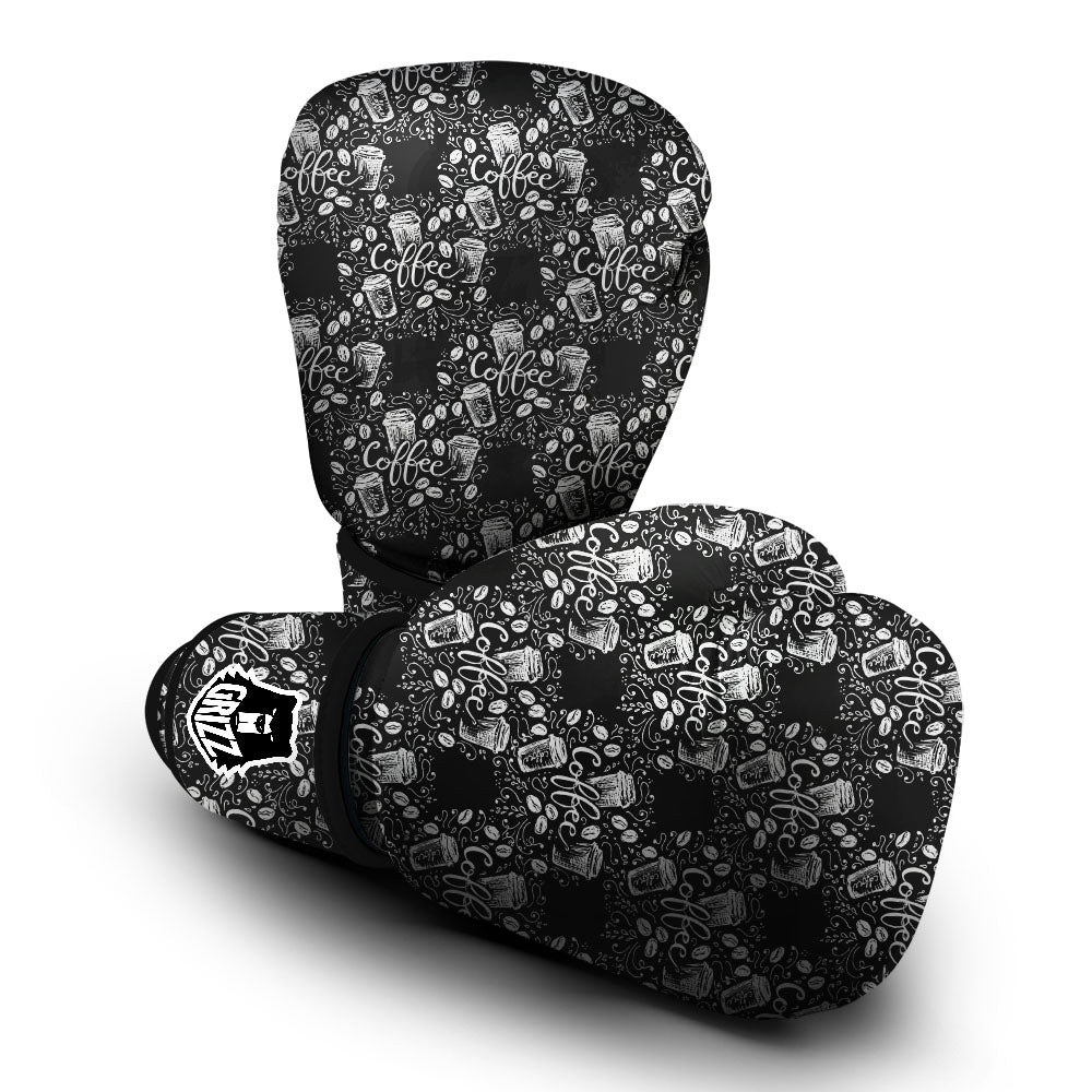 Drawing Coffee Print Pattern Boxing Gloves-grizzshop