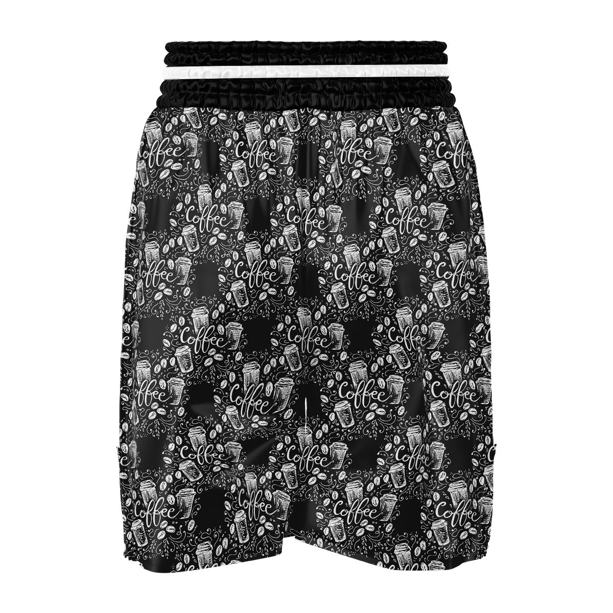 Drawing Coffee Print Pattern Boxing Shorts-grizzshop