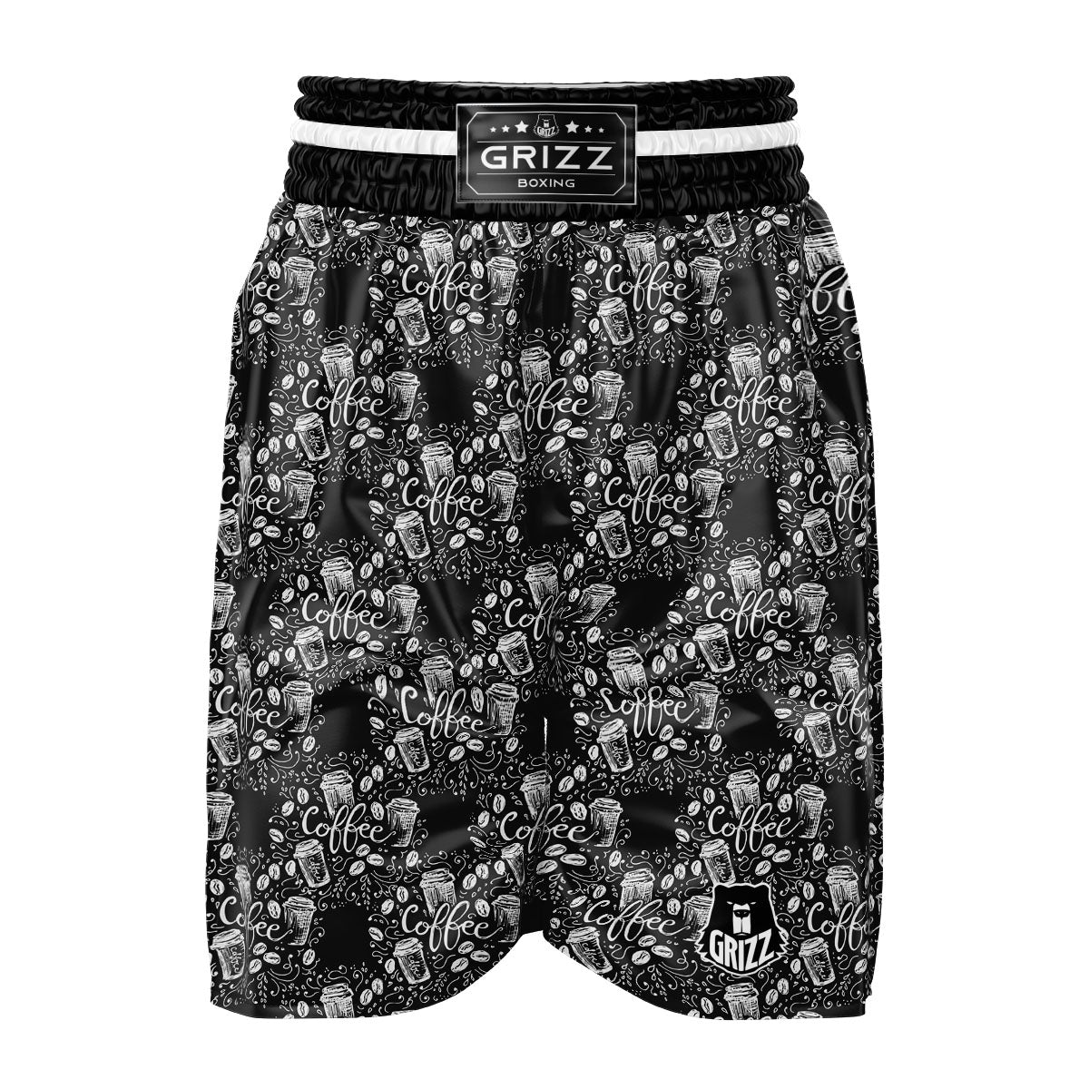 Drawing Coffee Print Pattern Boxing Shorts-grizzshop