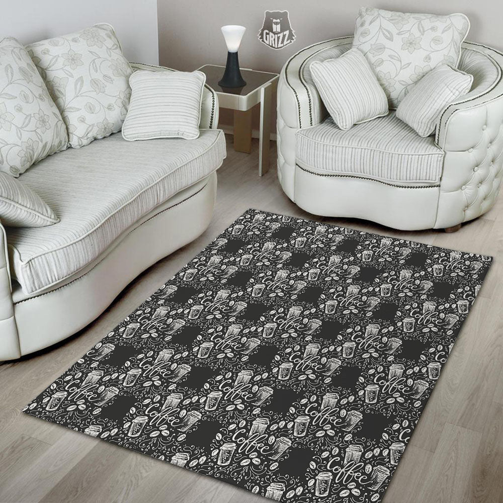 Drawing Coffee Print Pattern Floor Mat-grizzshop