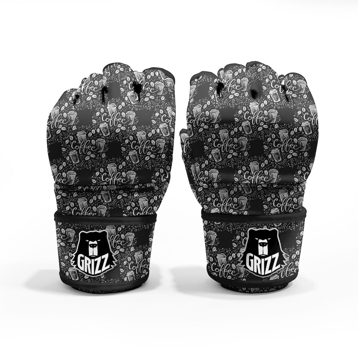 Drawing Coffee Print Pattern MMA Gloves-grizzshop