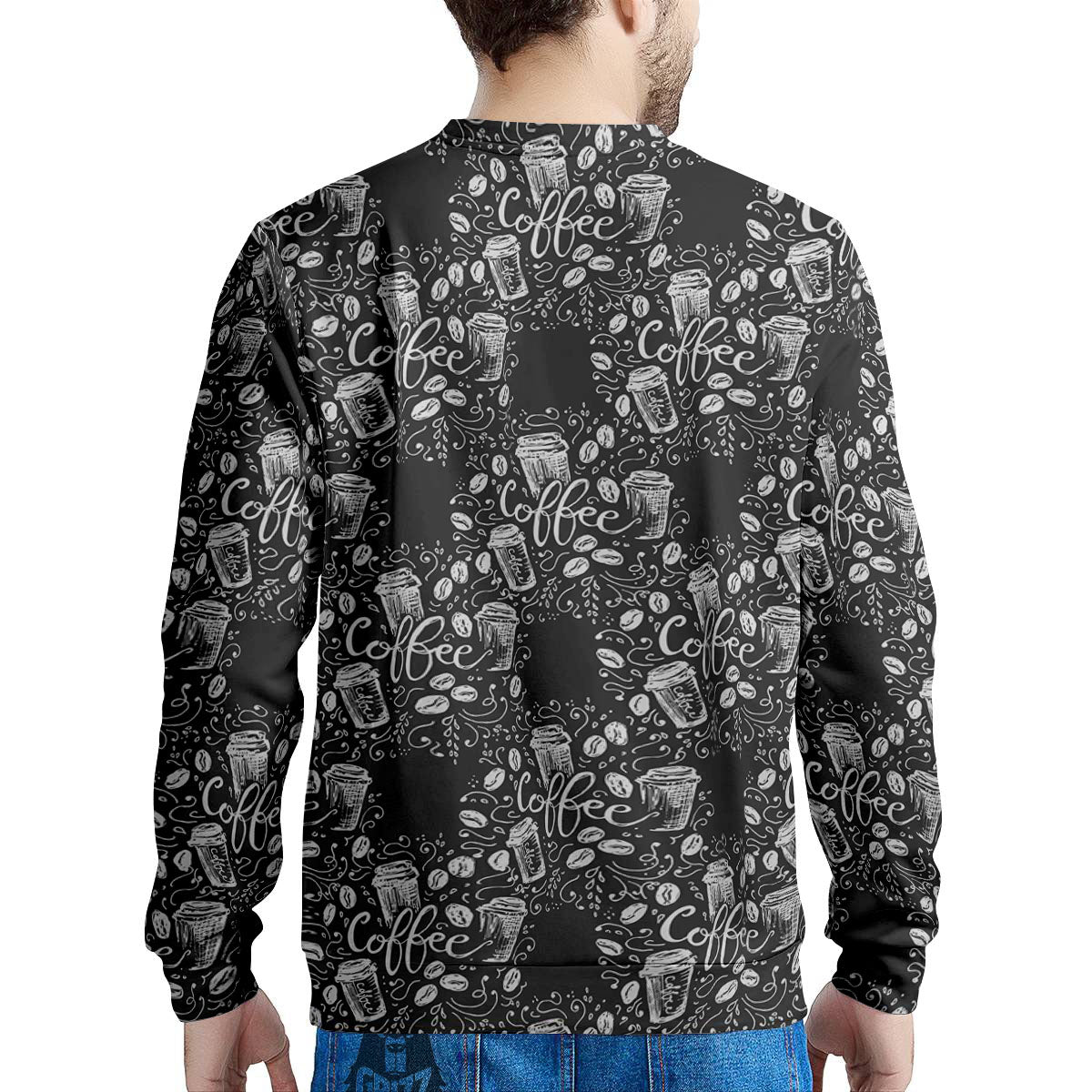Drawing Coffee Print Pattern Men's Sweatshirt-grizzshop