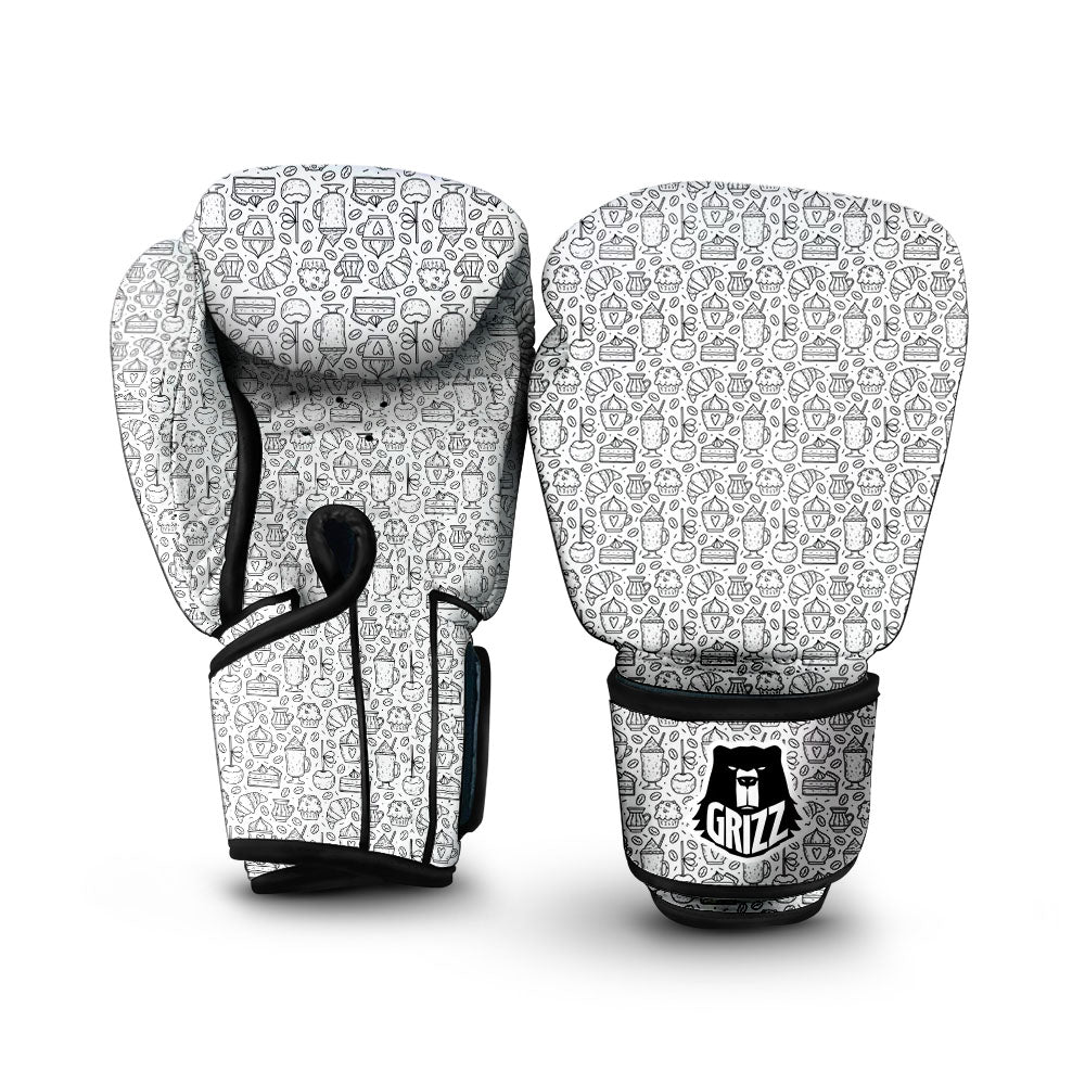 Drawing Dessert And Coffee Print Pattern Boxing Gloves-grizzshop