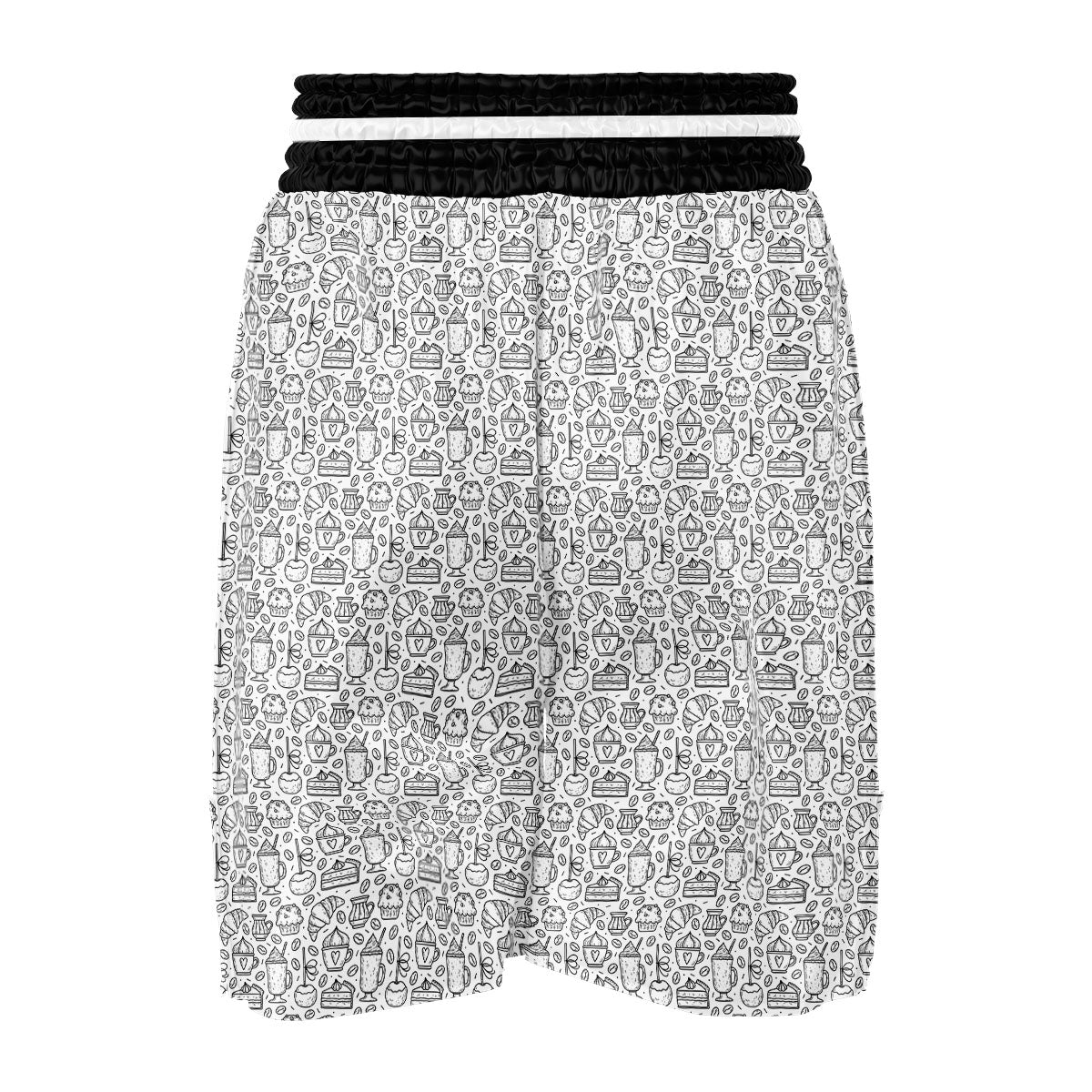 Drawing Dessert And Coffee Print Pattern Boxing Shorts-grizzshop