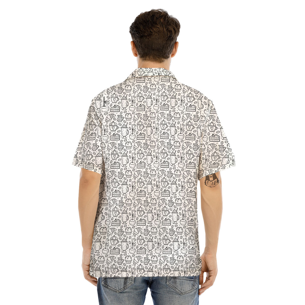 Drawing Dessert And Coffee Print Pattern Men's Hawaiian Shirt-grizzshop