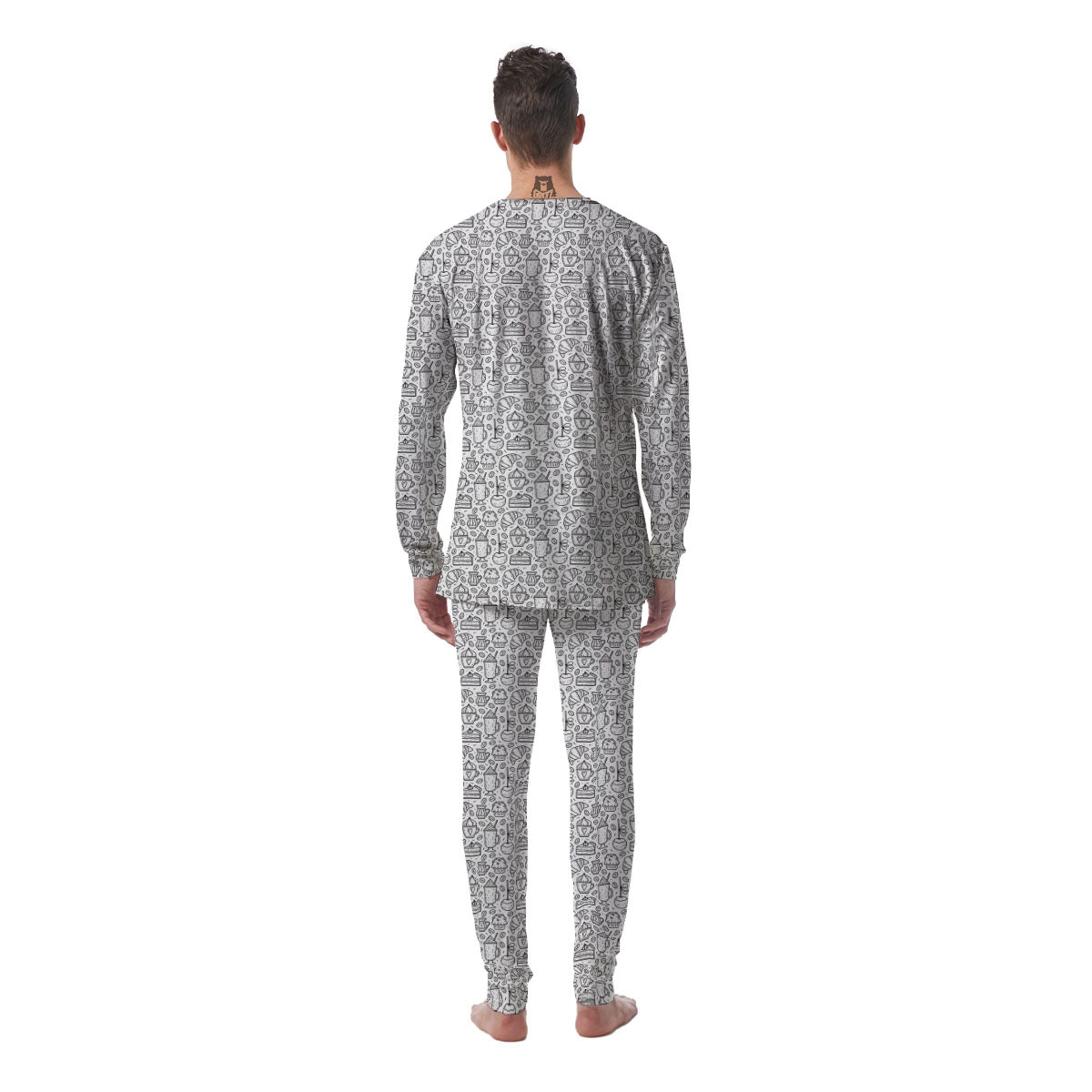 Drawing Dessert And Coffee Print Pattern Men's Pajamas-grizzshop