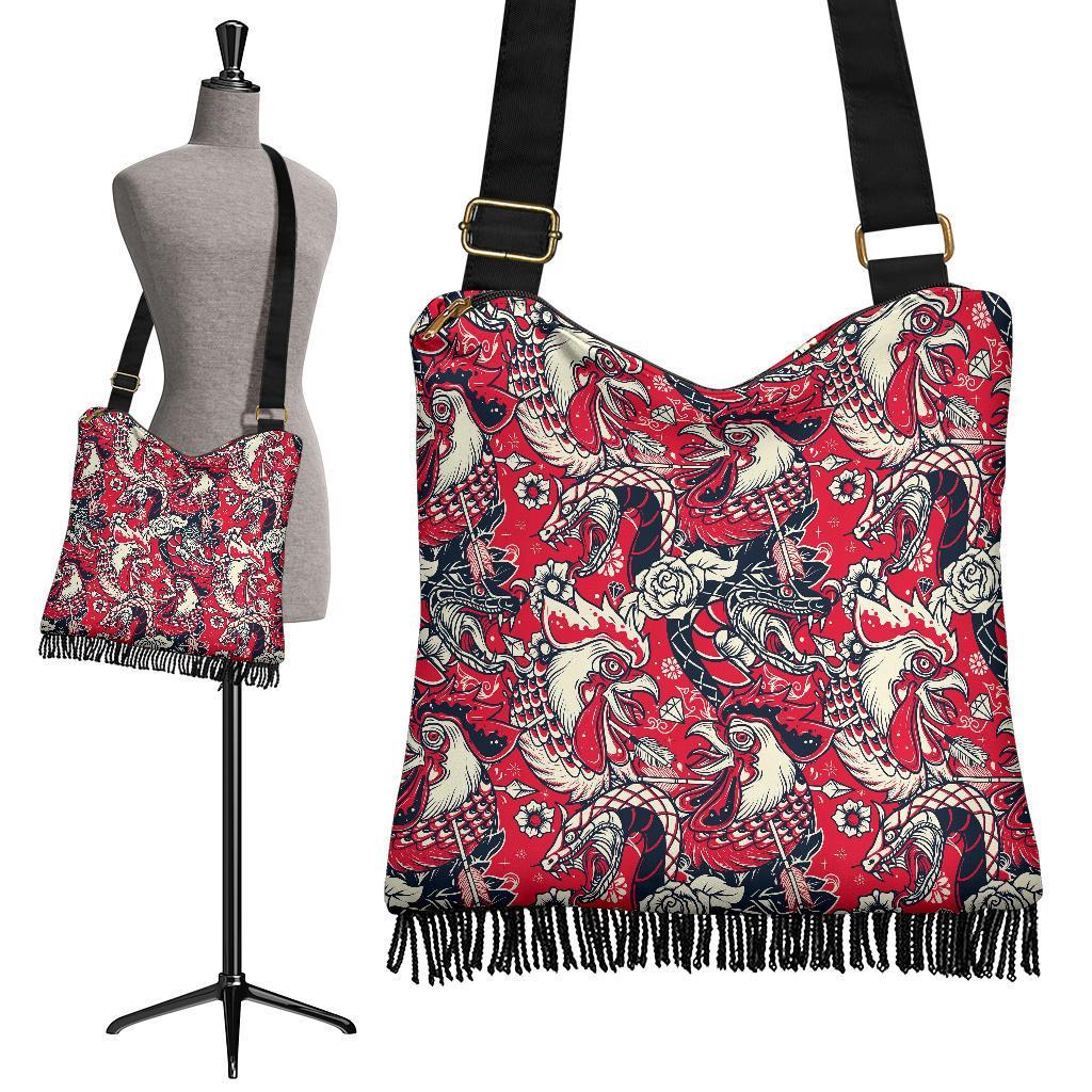 Drawing Farm Chicken Hen Pattern Print Crossbody Bags-grizzshop