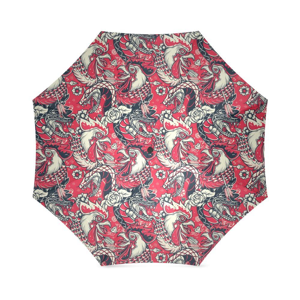 Drawing Farm Chicken Hen Pattern Print Foldable Umbrella-grizzshop