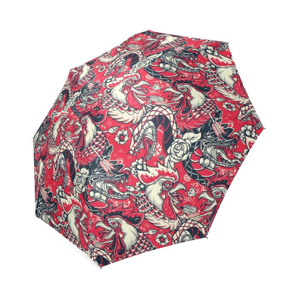 Drawing Farm Chicken Hen Pattern Print Foldable Umbrella-grizzshop