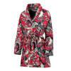 Drawing Farm Chicken Hen Pattern Print Women Long Robe-grizzshop