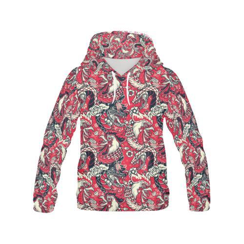 Drawing Farm Chicken Hen Pattern Print Women Pullover Hoodie-grizzshop