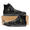 Drawing Portrait Black Cat Print Black High Top Shoes-grizzshop